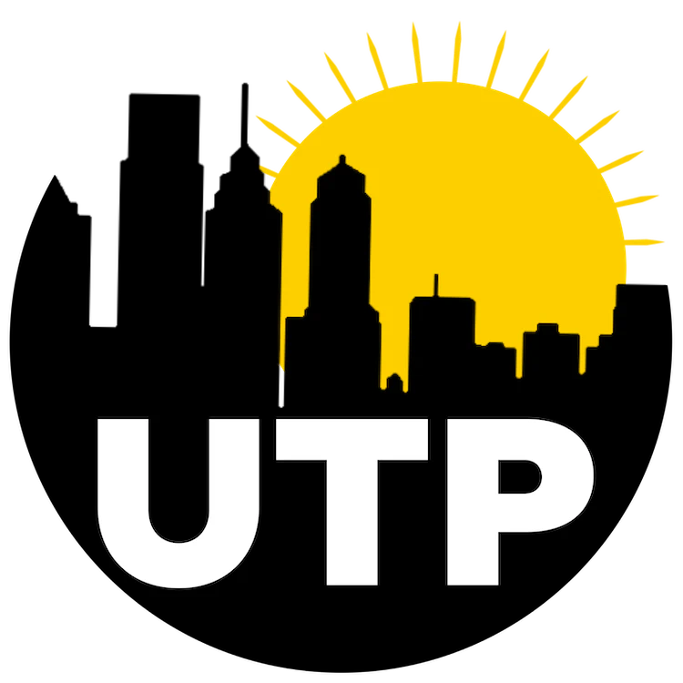 Urban Technology Project logo: the Philadelphia skyline in silhouette against a yellow sun, above the letters UTP.